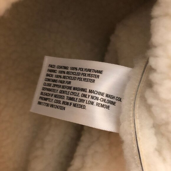 A New Day Metallic Faux Leather Silver Faux Fur Sherpa Lined Jacket Size XS - Picture 6 of 7